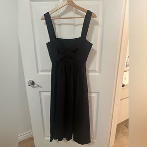 Reformation, Size 4, Black Midi Dress with cross back